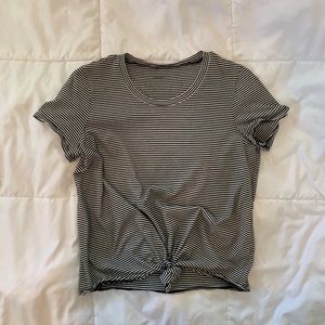 Madewell Knot-Front Tee in Striped